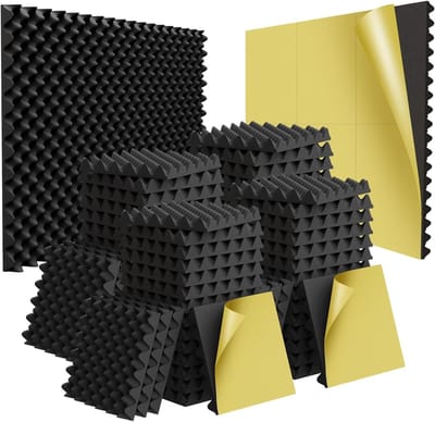 Akoestisch Schuim - Geluidsisolatie Panelen - Geluidsverbetering Ruimte - Eierkrat Ontwerp - 48 Stuks 30x30 - Zwart