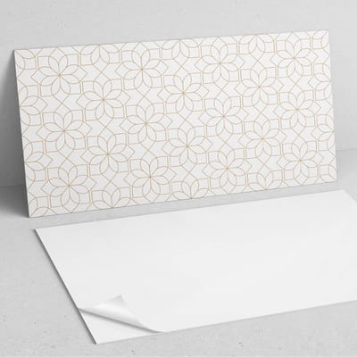 Coloray Wandpanelen Zelfklevend - Geometrisch bloemenpatroon PVC Wandpaneel - 100 cm x 50 cm - Wit Wandbekleding Zelfklevend - 1 stuk - Mozaïeken Wandpanelen Zelfklevend - Wandpaneel Keuken - Wandpanelen Badkamer