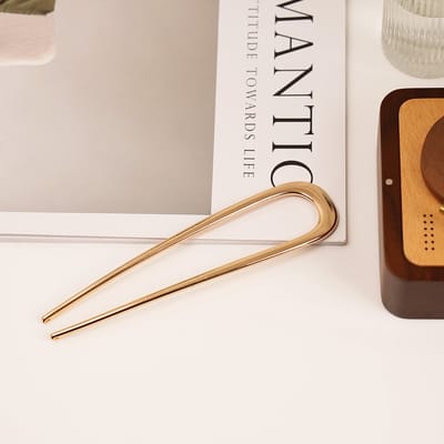 Haarpin U-vorm -Haar Pin - Hairpin Goud - Haarsieraden - 1 Stuck - Goud - L 14cm