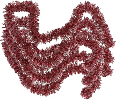 Gerimport Kerstslingers - 3x - rood met sneeuw - 180 x 7 cm - folie - kerstboom versiering/guirlandes