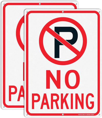 2x Niet Parkeren Bord Reflecterend Aluminium 35x25 cm - Weerbestendig en Duurzaam