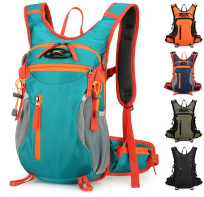 KZQ Waterdichte fietsen rugzak lake blue 15 liter voor skiën fietsen camping wandelen sporten met waterzak