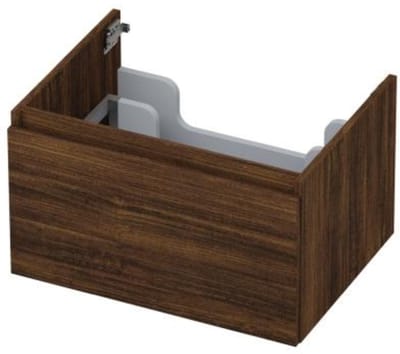 INK - Onderkast 1 Lade Greeploos met Houten Keerlijst - 600x450x350 Mm - Koper Eiken