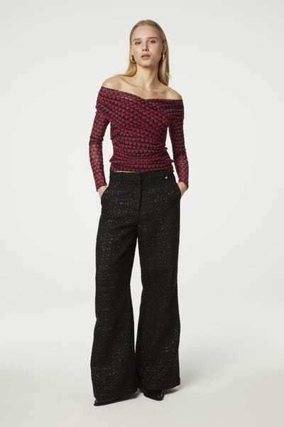 Fabienne Chapot Remi Tweed Trousers Black Maat: 34 | Pantalons Outlet | Dames | Zwart