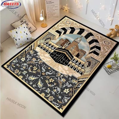 15 Maat Moslim Dagelijks Gebedskleed Woonkamer Slaapkamer Tapijt Multi-scene Beschikbaar Heilige Islamitische Geschenken Mooie Ramadan Gebedsmat 40x60cm (16x24in)