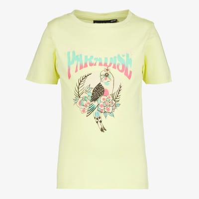 TwoDay meisjes T-shirt met vogel geel - Maat 92
