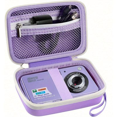 Digitale Camera Tas Compatibel Met Pixpro/Voor Canon PowerShot ELPH 180 190/ Voor DSCW800 DSCW830 Digitale Camera (Alleen doos)Oplaadcase Kantoor paars