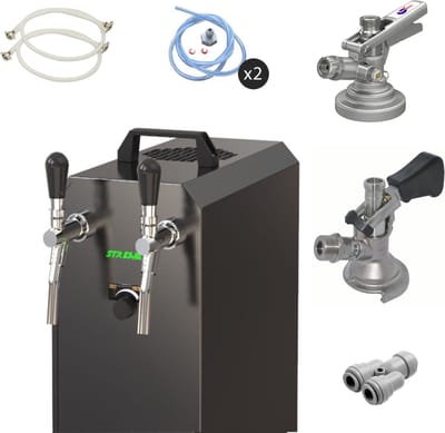 Complete set - Biertap - STREAM 50K - 2-lijns, tot 55 liter/uur - met Fustkoppeling KeyKeg, Type M