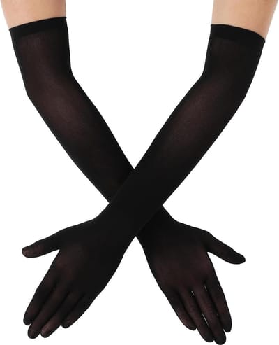 Lange Tulle Handschoenen voor Dames - Naadloze Opera Armwarmers voor Bruiloften en Feestjes, Perfect voor Halloween Kostuums