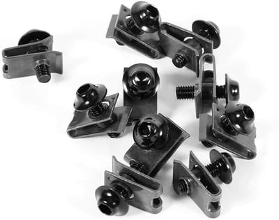Motorcycle Fairing Body Bolt Set - 5x16MM Aluminium Bevestigingsmoeren voor Taper Speed Clamp (Zwart)