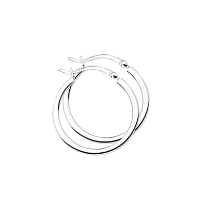 TFT Oorring Vierkante Buis Zilver Glanzend 2 mm x 25 mm