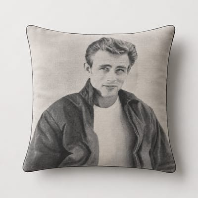 Unique Living - 3 stuks - kussenhoes - sierkussenhoes -grijs - zwart - Film - filmster - James Dean - 45 x 45 cm - rits