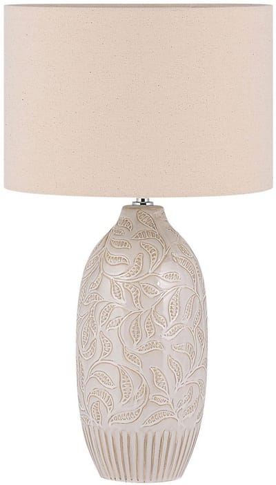 SALZA - Tafellamp - Beige - Keramiek