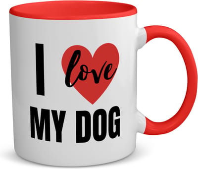 Akyol - i love my dog koffiemok - theemok - rood - Honden - honden liefhebbers - verjaardagscadeau - kado - gift - geschenk - 350 ML inhoud