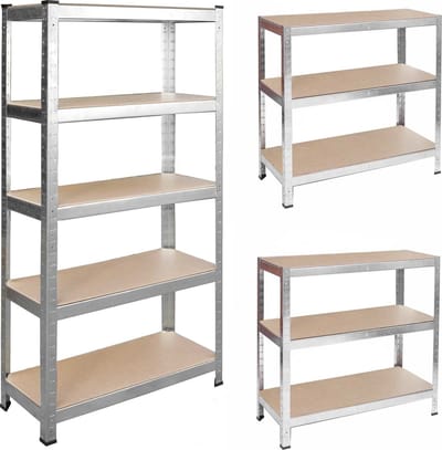 Stellingkast Zilver Metaal 205 x 120 x 45 cm - Viking Choice Opbergrek
