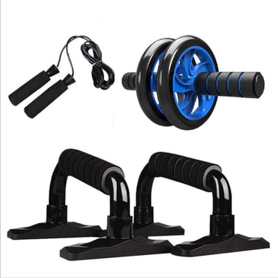 Buikwiel Trainer - Ab Roller - Buikspier Training - Met Push Up Bar - Enkelwiel - C