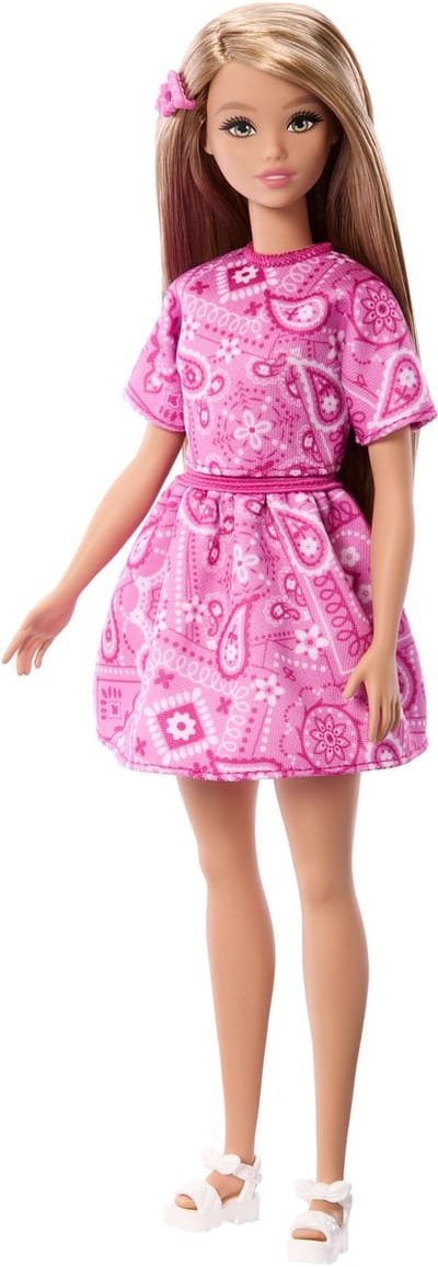 Barbie Fashionistas Style - Barbie Pop met roze paisley rok en blond haar