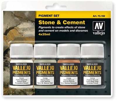 Vallejo val73192  - Stone & Cement Pigment Set 4 kleuren