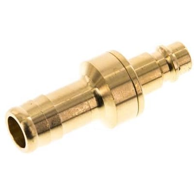 Messing DN 7.2 (Euro) Luchtkoppeling Insteeknippel 13 mm Slangpilaar Double Shut-Off