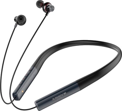 Xssive BTNB01 - Sport Oordopjes - Bluetooth Oortjes met Nekband - Draadloze Oordopjes - Extra lange batterijduur - Earbuds voor Sporten, Fitness, Hardlopen - Zwart