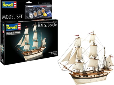 Revell Modelbouwpakket Schepen - 65458 H.M.S. Beagle -Darwin#039 Historical Discovery Barque - Schip - Model Set Plastic - 1:96 - Modelbouw