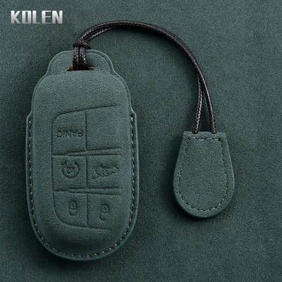 Coque de protection en cuir pour clé de voiture Fob Pour Jeep Renegade Compass Grand Cherokee Pour Chrysler 300C Wrangler Dodge Ram 1500 Journey black