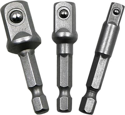 Schroefdop - Bithouderset - Bitadapter - Bitkoppeling - dophouder - Staal - 3 delig - 3 maten - Universeel - Boorkophouder - bitdrager