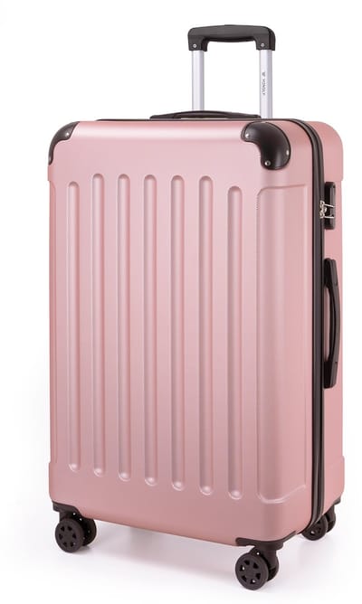YONSLY Handbagage Koffer - 76 x 49 x 29 cm - 98 L - Cijferslot - 360° Draaibare Wielen - Grote Trolley - Roségoud