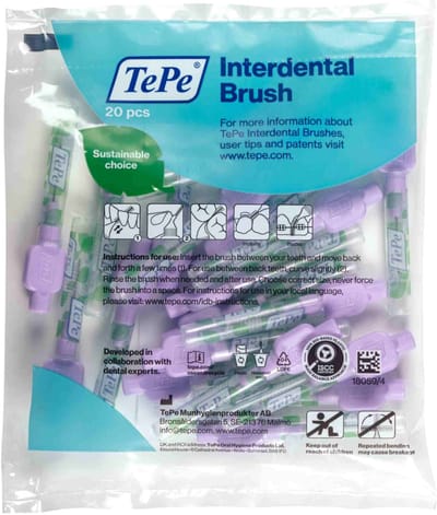 TePe Interdentale Ragers Extra Soft Lichtlila ISO maat 6 – 1,1 mm (20 stuks)