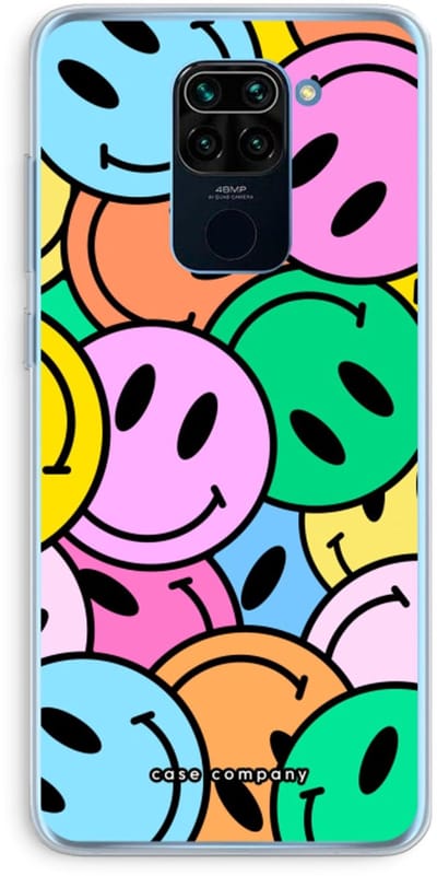 Case Company® - Hoesje geschikt voor Xiaomi Redmi Note 9 hoesje - Smiley N°1 - Soft Cover Telefoonhoesje - Bescherming aan alle Kanten en Schermrand