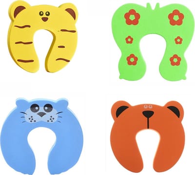 DW4Trading Deurstoppers Dieren Voor Kinderen Set van 4 stuks - Deurklem - Foam - Kinderbeveiliging - Vinger bescherming