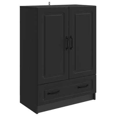 vidaXL - Dressoir - met - lade - Zwart - 66 - x - 34,5 - x - 92 - cm - Bewerkt - hout