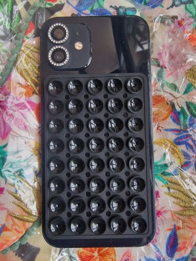 Dubbelzijdige Zuignap voor Telefoon - Buddy - Octopus - Zuignap Telefoon - Zuignap Telefoonbutton - Zuignap Hoesje - 6.,5 x 10cm x 0,5 cm - Herbruikbare Zuignap - Plakt aan Beide Kanten - Zwart - Black