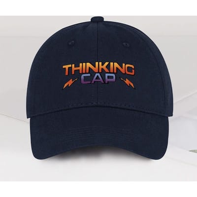 “Thinking Cap” Gradiënt Tekst Print Zachte Baseballpet Zacht, Comfortabel, Ademend Retro Gradiënt, Trendy & Speels Unisex D black