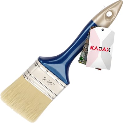 KADAX Eenvoudige borstel van kunststof, platte kwast met comfortabele grip, schilderkwast, lazuurborstel met synthetische borstelharen (6,3 cm)