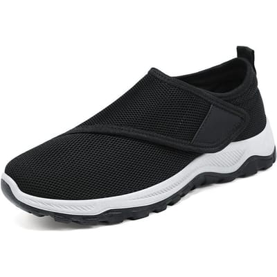 Schoenen voor Zomer Dames Mesh Ademend Casual Schoenen Temu Klittenband Middelbare leeftijd Moederschoenen Enkele Schoenen 41 black