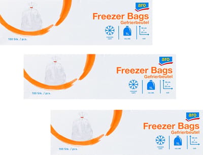 Diepvrieszakjes 1 liter - 300 diepvrieszakken (3 x 100) - Transparant - Vershoudzakjes voor in de vriezer - Lekvrij - Boterhamzakjes - voordeelpakket
