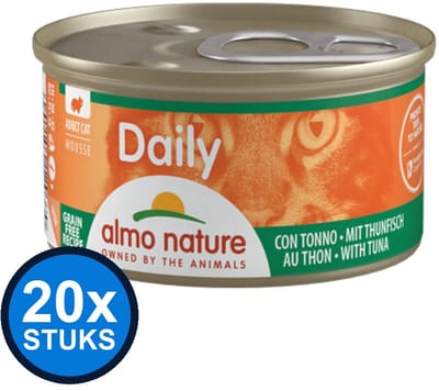 20x Almo Nature Daily - Mousse Tonijn - Kattenvoer Natvoer - 85g