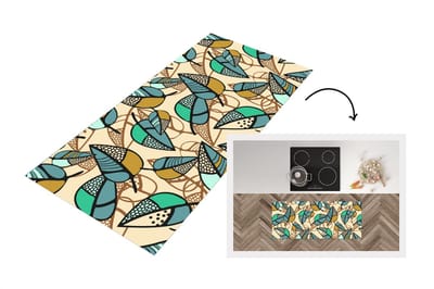 Keukenloper - Loper keuken - Bladeren- Bohemian - Natuur - Patronen - 120x50 cm - Keukenloper vinyl