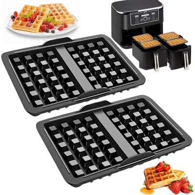 EXCITAT Wafelvorm - Siliconenvorm - Geschikt voor thuis, bakkerijen en dessertwinkels - Zwart - 21*14cm