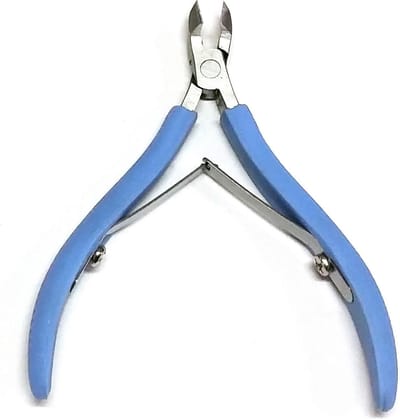 Rojafit Budget Semiprofessionele Nagelriem,Huid en Vellentang RVS,Springveer,Snede:1/2-6mm,Lengte 95 mm,32 gr.- Blauw