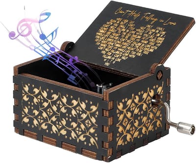 Houten muziekdoos met vintage design en handslinger - Perfect cadeau voor elke gelegenheid