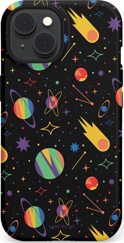 Casetastic Hoesje Geschikt voor Apple iPhone 15 Magsafe - Stijlvolle Beschermende Duo-layer Case - Planeten en meteoren