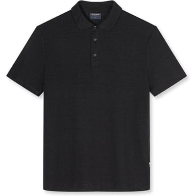 regular fit poloshirt van mix van linnen en elastaan