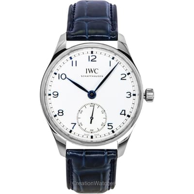 IWC Portugieser Leren Band Zilveren Wijzerplaat Automatisch IW358304 Herenhorloge zilver