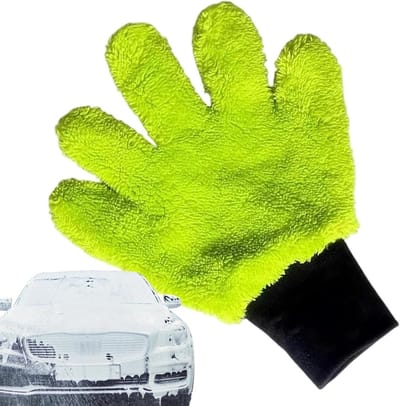 Autowashandschoenen - Reinigingswanten - Auto Reinigen - Vijfvinger Ontwerp - 33x23.7cm - Groen