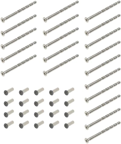 Dailygoods- Schroeven M5x60mm Vernikkeld - Schroevenset - Bevestigingsmateriaal - Deurklink - Universele Schroeven - 20 Sets