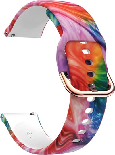 Strap-it Smartwatch bandje 20mm - siliconen bandje kleurrijke print geschikt voor Polar Ignite / Ignite 2 / Ignite 3 / Unite / Pacer - Huawei Watch GT 2 42mm / GT 3 42mm / GT 3 Pro 43mm