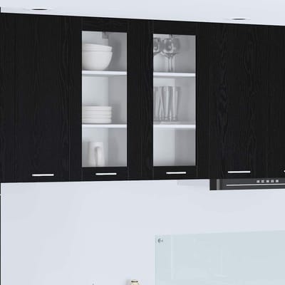 vidaXL - Hangkast - Zwart - Eiken - 40 - x - 31 - x - 80 - cm - Bewerkt - hout