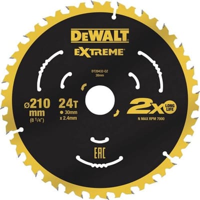 DEWALT DT20432-QZ DT20432-QZ Cirkelzaagblad 210 x 30 x 2.4 mm Aantal tanden: 24 1 stuk(s)